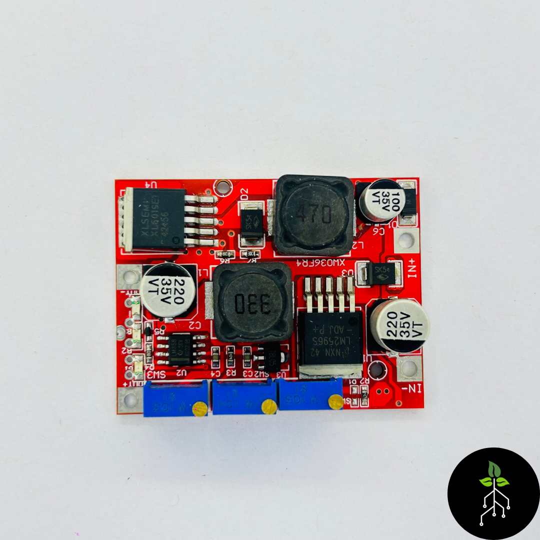 Buy LM2577 LM2596 Buck Boost Converter Module online. Adjustable DC-DC step up & down power supply (4V–35V input, 1.25V–25V output, 4A). Ideal for solar, battery charging & DIY electronics.